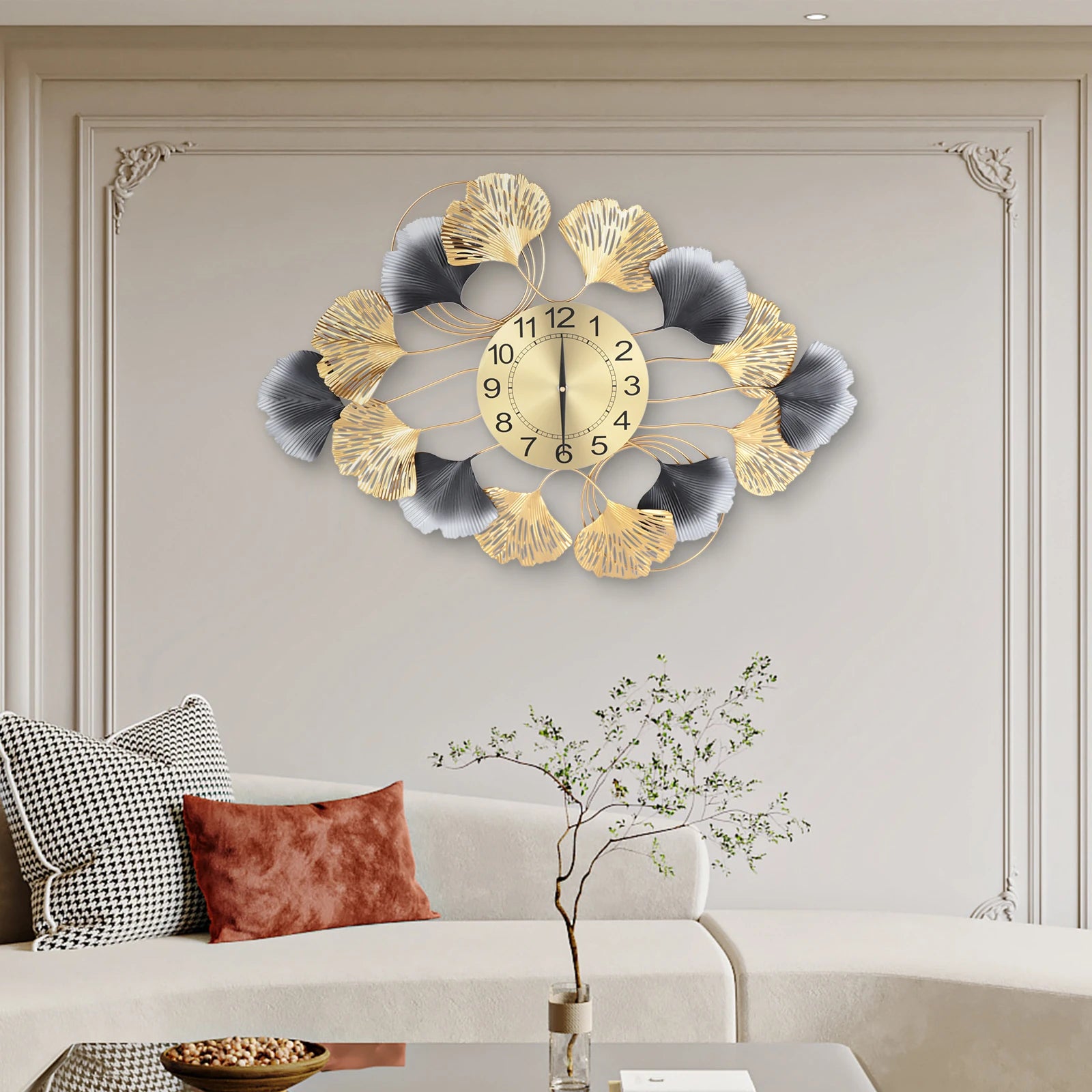 Large Wall Clock for Living Room Decor Modern Wall Clock Creative Luxury Wall Clock Background Wall Art Gold Clock