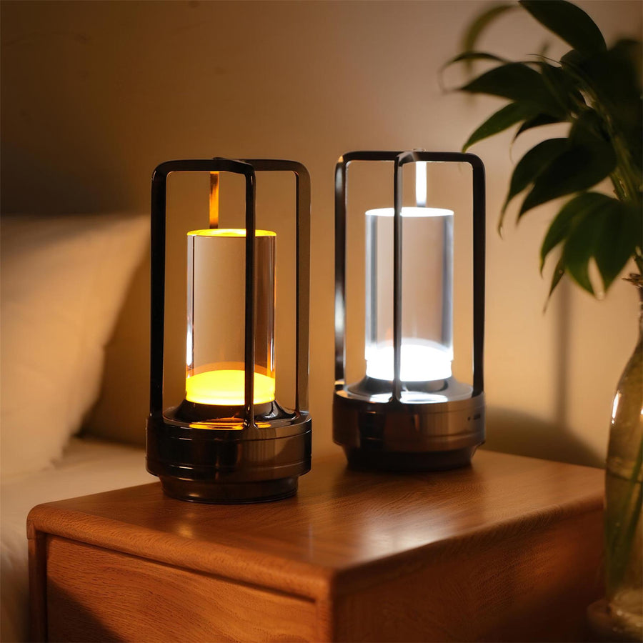 2pcs Portable Touch Control Table Lamp With 5000mAh Battery, 3-Color Stepless Dimming Cordless LED Light For Bedroom Camping Restaurant Bar Indoo